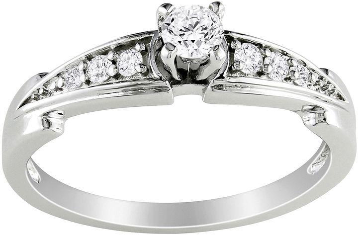 Hochzeit - FINE JEWELRY 1/4 C.T. T.W. Diamond Engagement Ring Sterling Silver