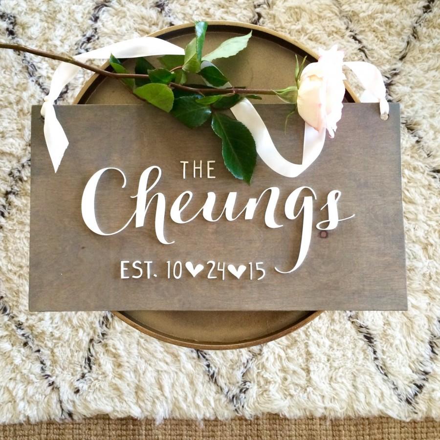 Mariage - Personalized sign / Laser cut sign / Wedding Gift / Newlywed Gift / Housewarming Gift / New last name / Mr and Mrs sign / bride and groom