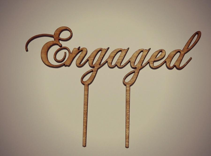 Wedding - Wooden Rustic Engaged Cake Topper, Bridal Shower, Kitchen Tea, Engagement Party.