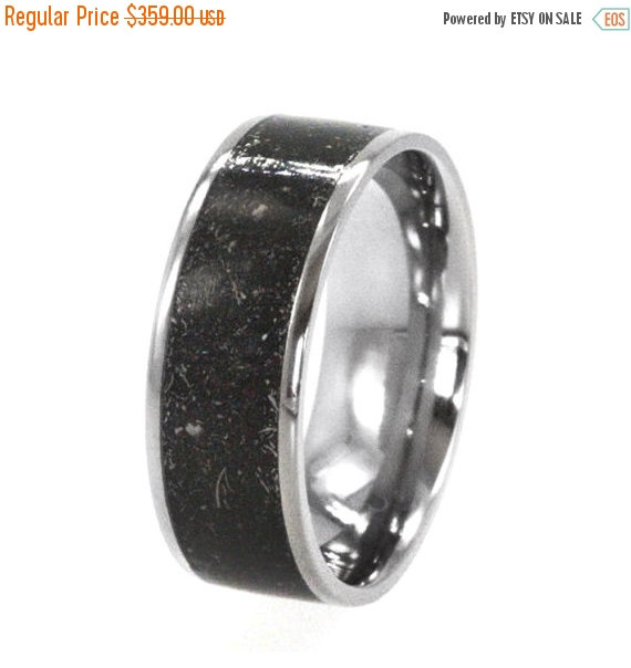 Hochzeit - Wedding Sale Meteorite Ring, Star Dust Titanium Ring, Alternative Wedding Band, Meteorite Wedding Band, Womens and Mens Meteorite Ring
