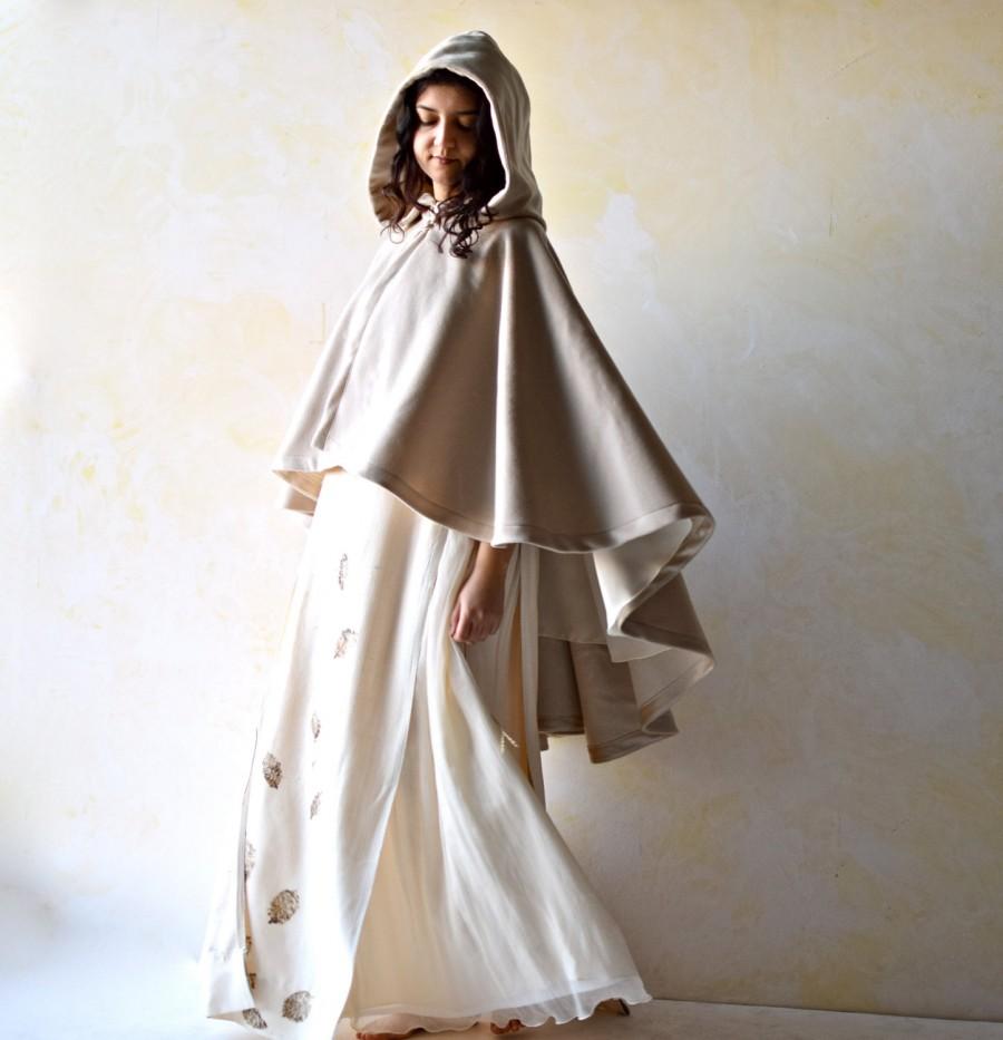 Hochzeit - Bridal cape, Hooded cape, Wedding cape, Wedding cloak, Bridal outerwear, Winter wedding, Women clothes, Wedding Shawl, Medieval wedding cape