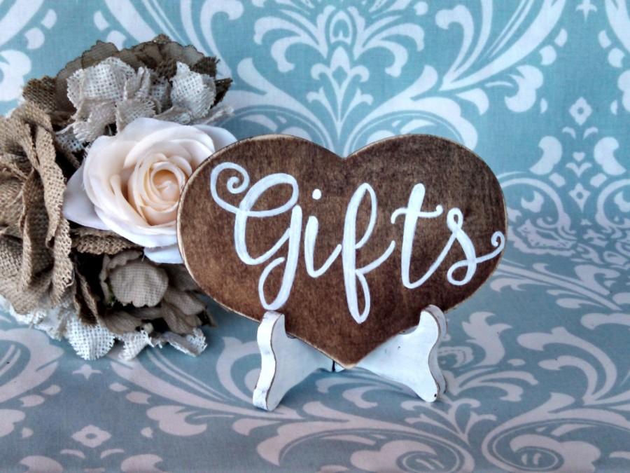 Mariage - Rustic Wedding Gifts Sign WITH Easel