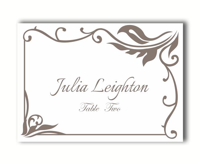 blank wedding place name cards