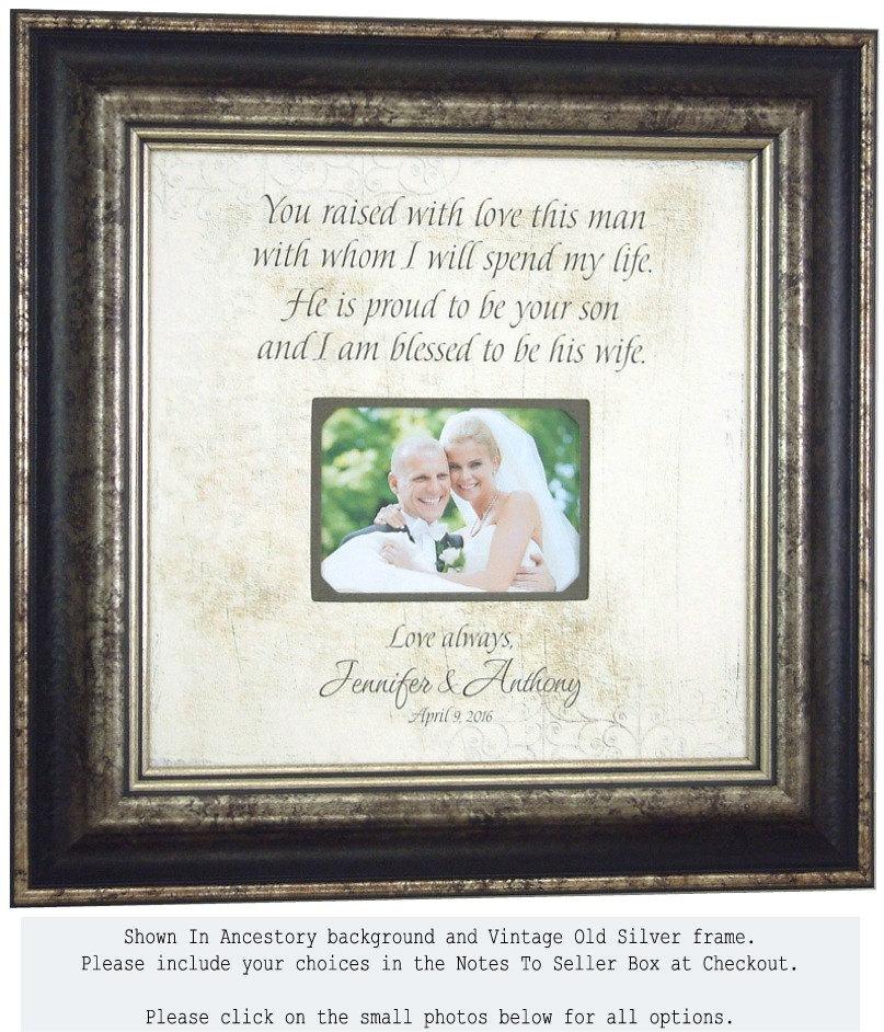 زفاف - Personalized Wedding Gift, Mother of the Groom Gift,  Parents Wedding Gift, You Raised With Love, 16 X 16