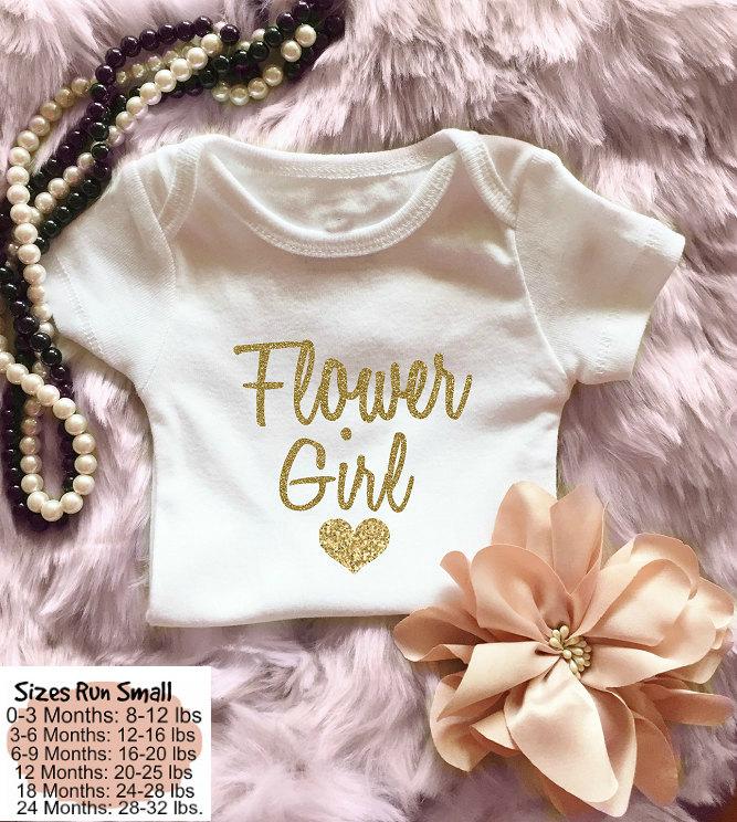 Mariage - Flower Girl, Gold Flower Girl Outfit, Flower girl onesie, Shabby Flower Girl, Chic Flower Girl, Flower Girl Ideas, Wedding, Flower Girl