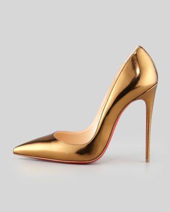 Свадьба - So Kate Mirrored Leather Red Sole Pump, Bronze