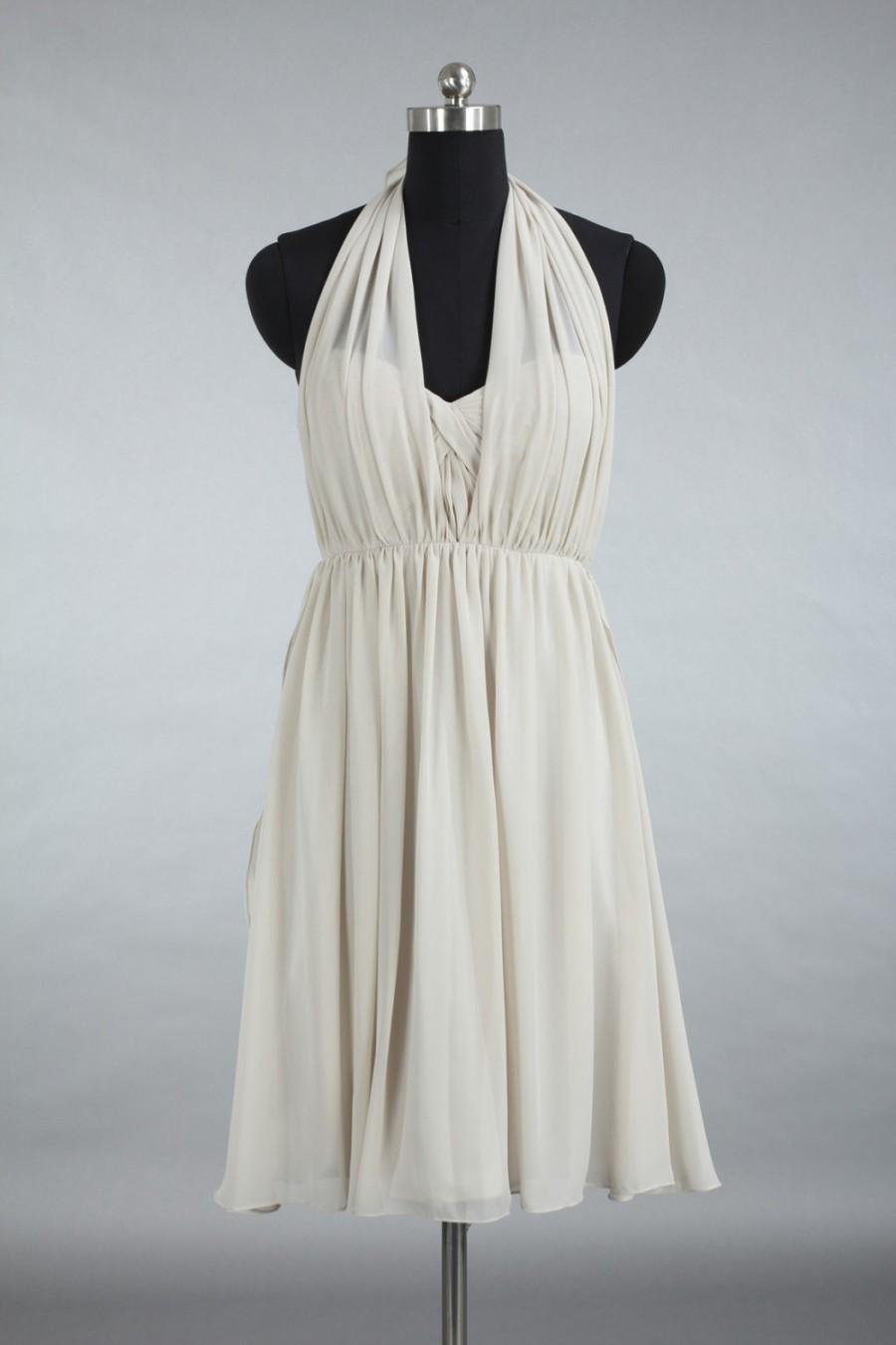 زفاف - Grey Convertible Bridesmaid Dress, Custom Made Cheap Chiffon Bridesmaid Dress