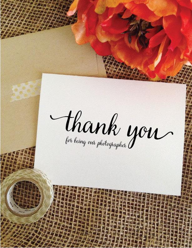 Mariage - THANK YOU Photographer Thank you for being our photographer Wedding Thank you Card (Lovely)