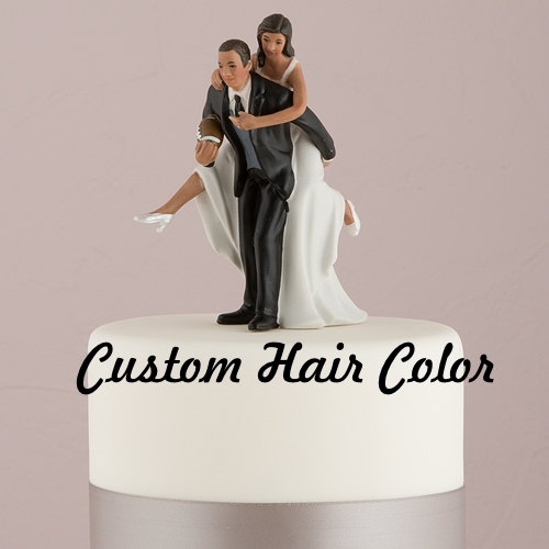 Mariage - Football Wedding Cake Topper - Personalized - Medium Skin Tone - Wedding Cake Topper - Cake Topper - Playful Football Bride and Groom