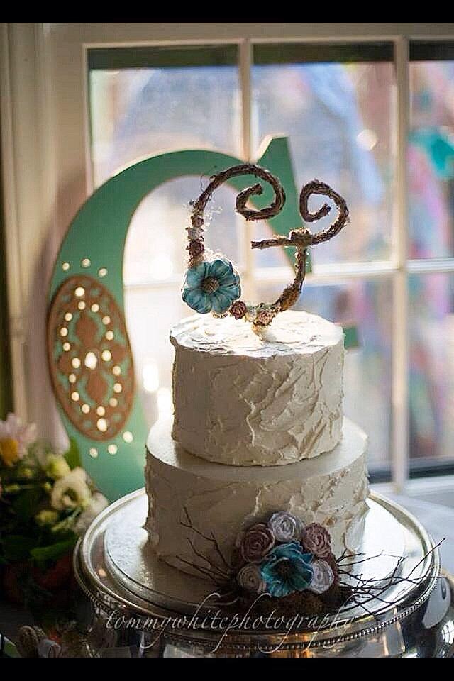 Mariage - Letter G Rustic Twig Wedding Cake Topper