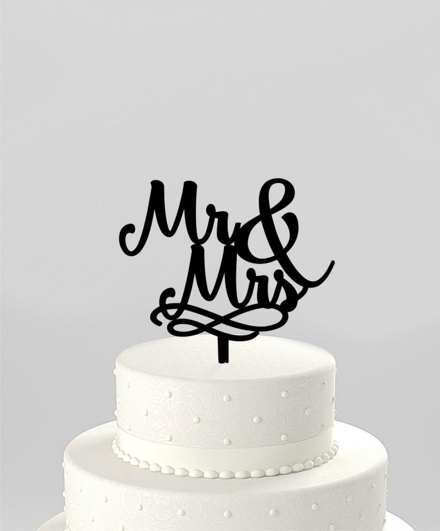 Mariage - Mr and Mrs Wedding Cake Topper, Modern Wedding Cake Topper, Unique Wedding Cake Topper, Acrylic Cake Topper [CT102mm]