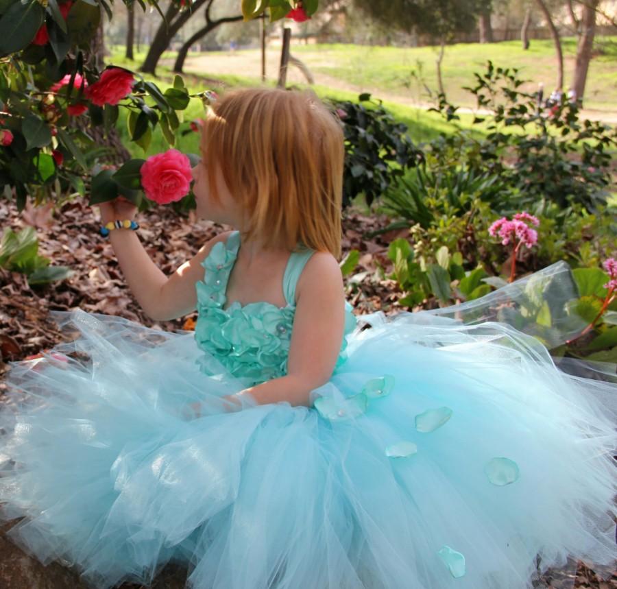 Wedding - Choose Your Colors Here!, Flower Girl Tutu Dress With Handmade Singed Petals, Newborn-24M (Headband Sold Separately), Larger Sizes Available
