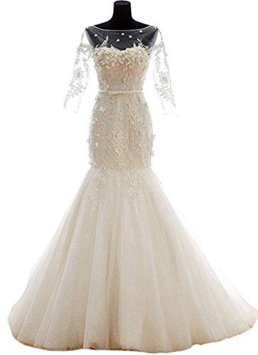 Mariage - Sweetheat Mermaid Long Sleeves Lace Wedding Dress
