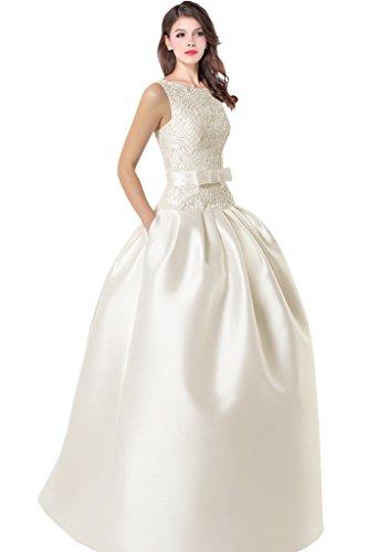 Свадьба - Satin Beaded Back Open Princess Wedding Dress