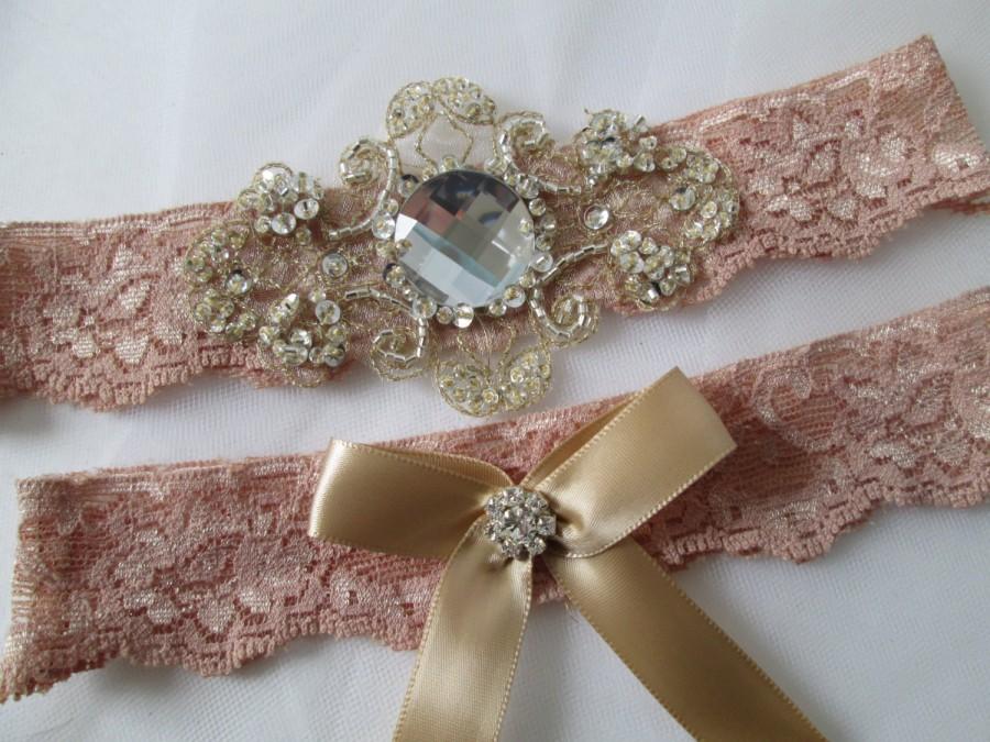 Vintage Blush Wedding garter set Blush Bridal Garter Blush Lace Garter Blush Garter Rose Gold Garter Rose Gold Wedding Garter