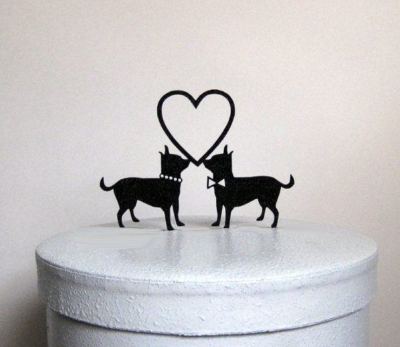 Mariage - Wedding Cake Topper - Chihuahua Dogs wedding cake topper