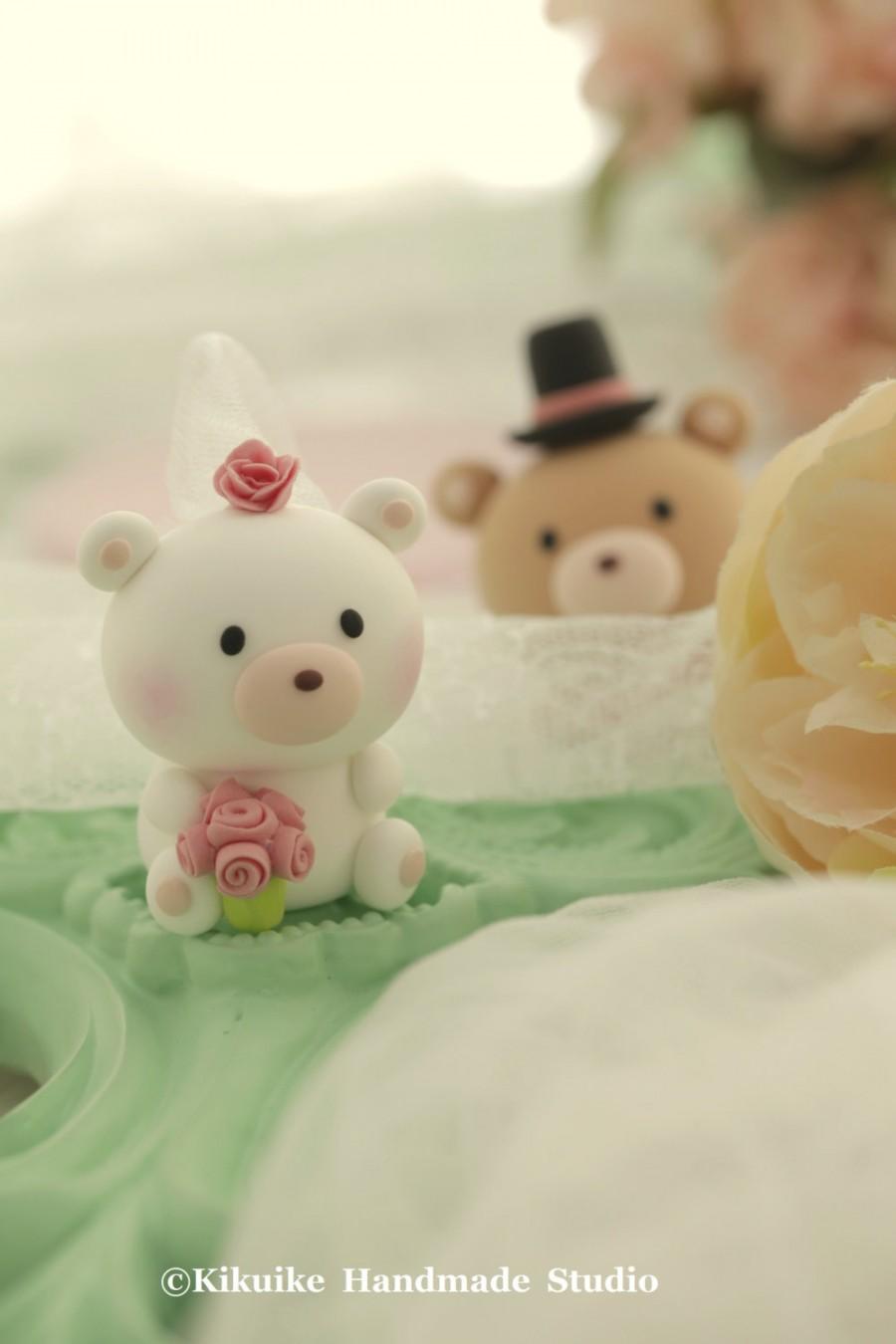 Mariage - bear Wedding Cake Topper-love polar bear----k920