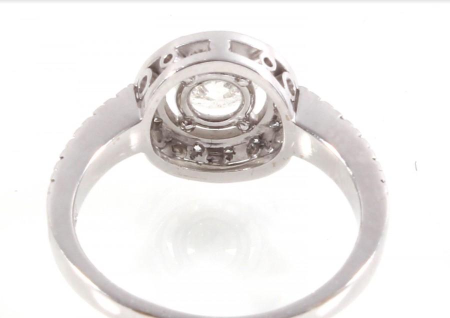 زفاف - European .9 carat Art Deco diamond, white gold wedding ring, 2x stamped. Wedding, engagement. 