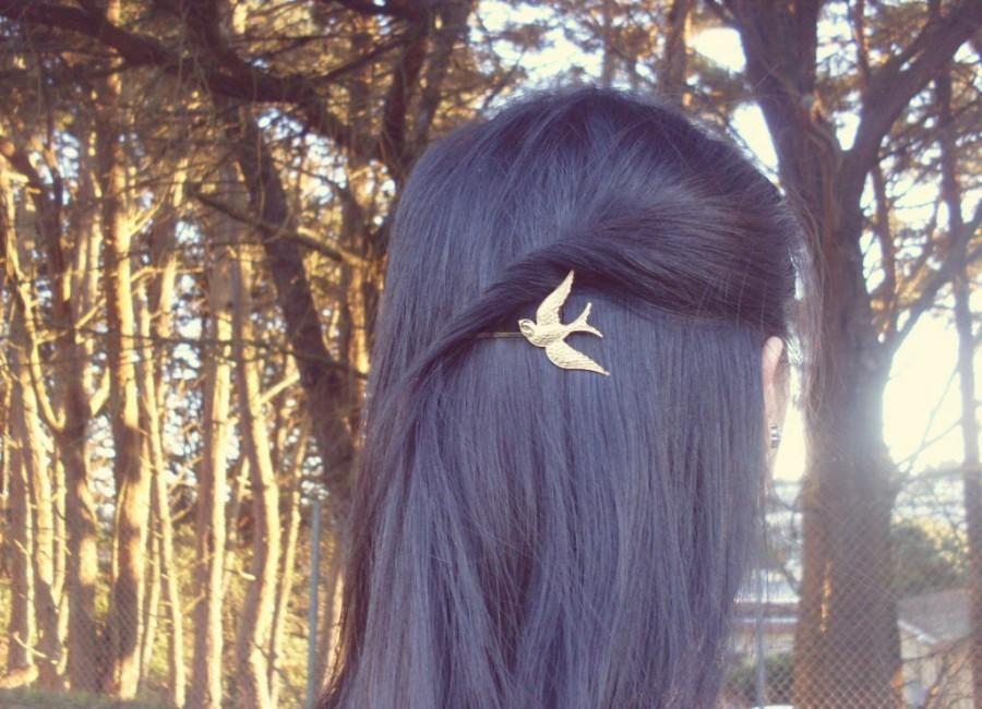 Mariage - Gold Bird Bobby Pin Hunger Games Mockingjay Katniss Everdeen Boho Bohemian Free Rustic Music Festival Accessories Womens Gift For Her Spring