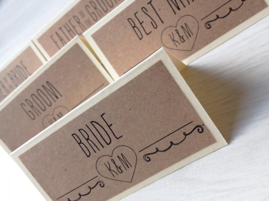 Wedding - Tented place setting cards/escort cards
