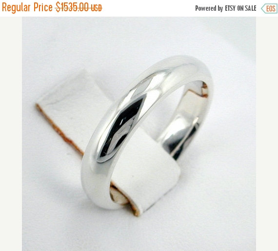 Hochzeit - Wedding Sale Platinum Ring Wedding Band Custom Made - Best price at 4mm wide