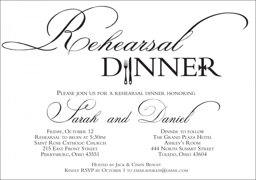Wedding - Rehearsal Dinner Invitation {Digital File} 7x5