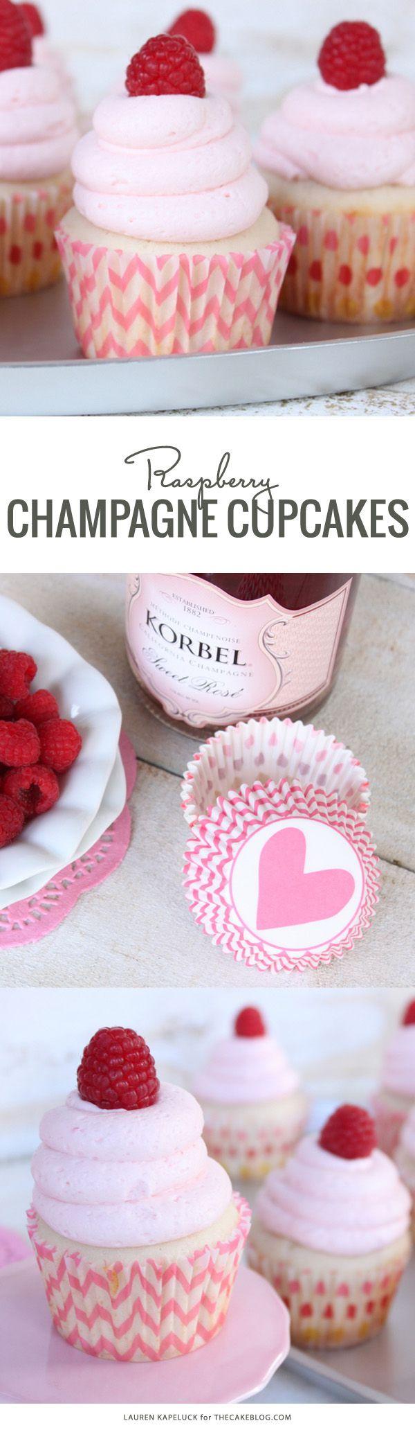 Hochzeit - Champagne & Raspberry Cupcakes
