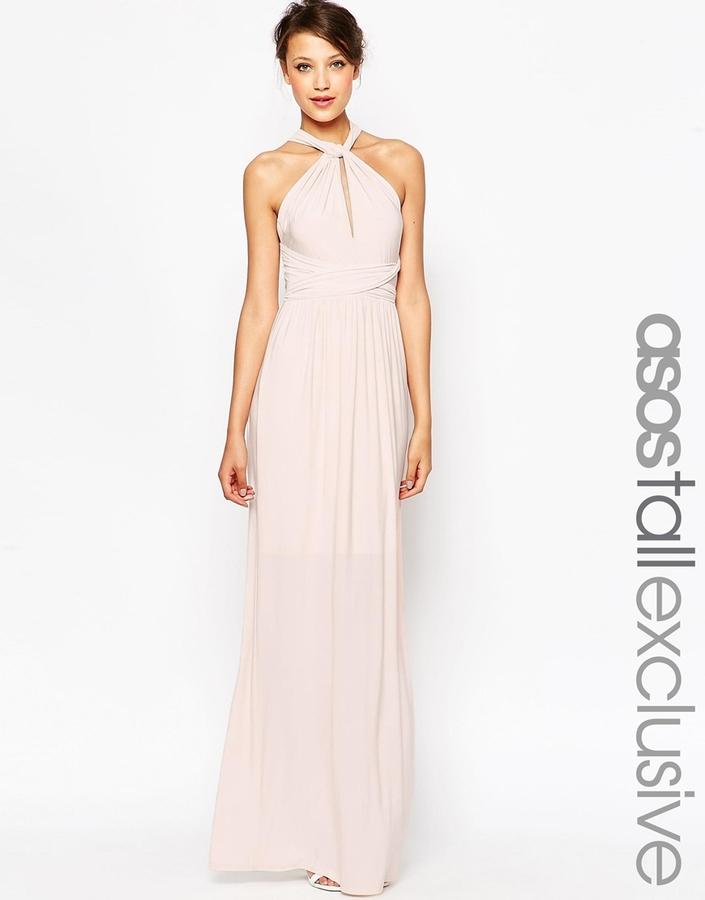 زفاف - ASOS TALL WEDDING Plunge Wrap Maxi Dress With Tie Waist