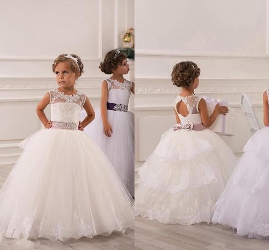 Hochzeit - Ageant Dresses For Girls Teens Off Shoulder Appliques Lace Princess Flower Girl Dresses Champagne Children Lace Up Birthday Dress Girl Gown Online with $54.46/Piece on Hjklp88's Store 