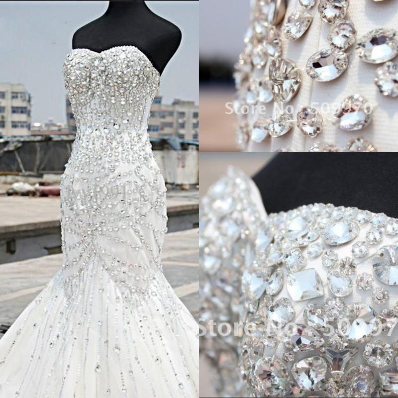 Mariage - 2016 Unique Design Wedding Dresses Mermaid Sweetheart Floor Length Corset Plus Size Bridal Gowns Custom Made Online with $171.99/Piece on Hjklp88's Store 