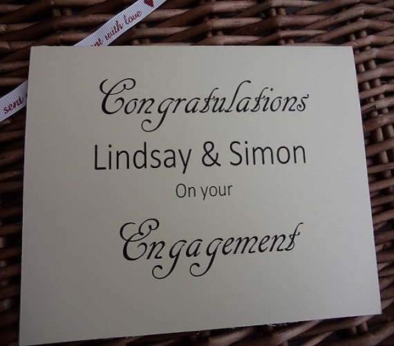 Mariage - Congratulations on your engagement card, engagement card, engagement greeting, bride to be, Personalised engagement card,