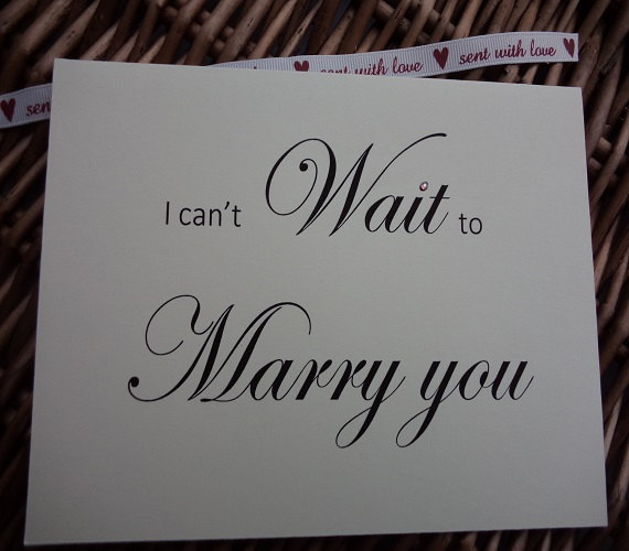 Свадьба - I can't wait to marry you card, wedding card, wedding day card to bride,  bride to groom card, wedding day