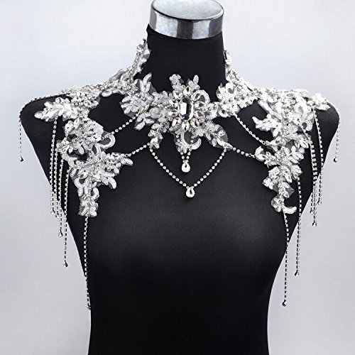 Mariage - Wedding Crystal Rhinestone Tassel Lace Shoulder Chain Strap