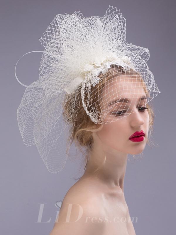 Hochzeit - Beading Net Bridal Head Veil - lidress.com