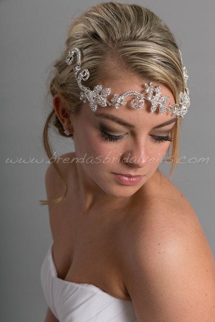 Свадьба - Bridal Hair Vine, Boho Headband, Rhinestone Hair Vine, Rhinestone Wedding Headband - Gilmara