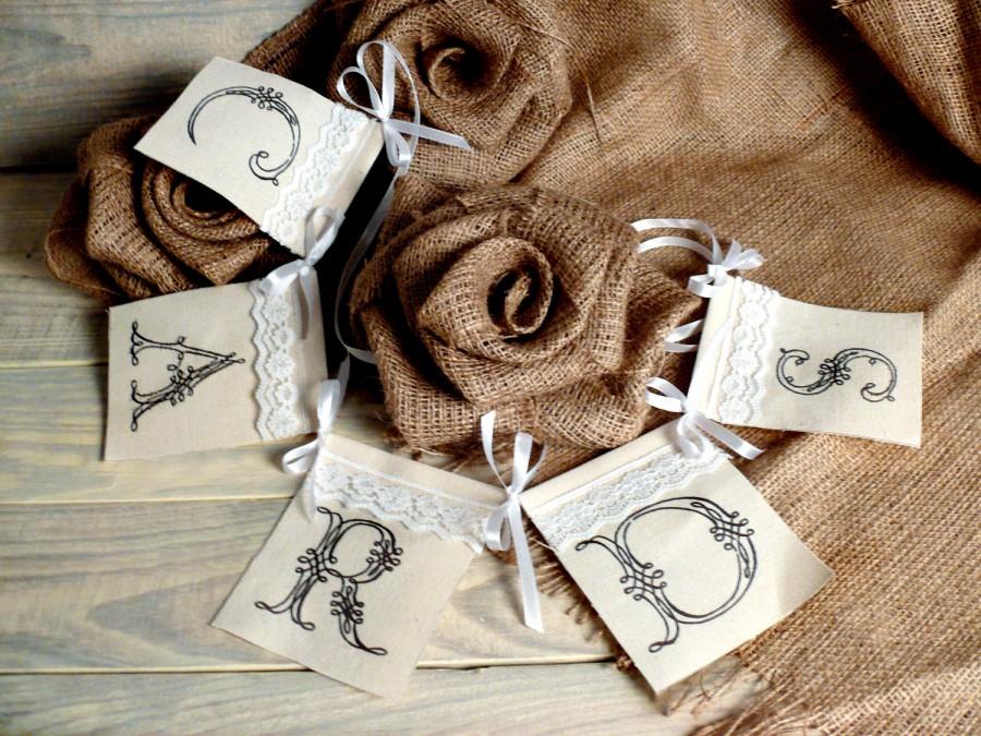 Wedding - Lace CARDS Wedding Banner / Burlap and Lace Rustic CARDS Wedding Banner