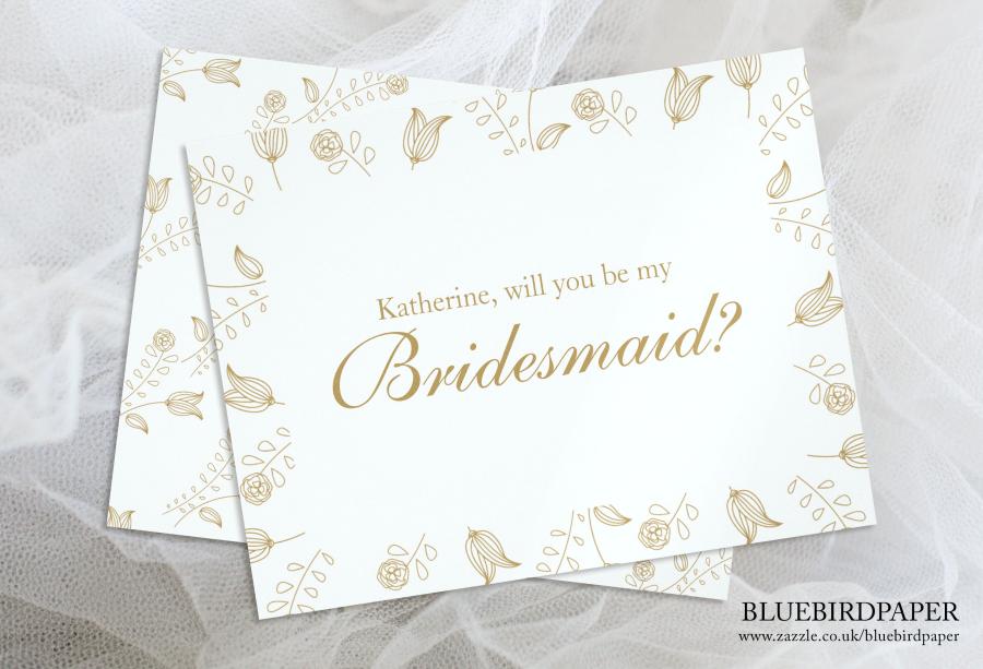 زفاف - Classic Floral,  "Will you be my bridesmaid" card