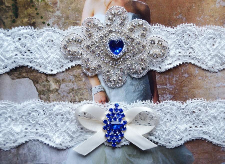 Hochzeit - Wedding Garter - Bridal Garter - Pearl and Crystal Rhinestone Garter and Toss Garter Set,  Amanda Style 10715