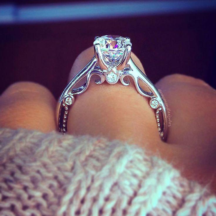 Hochzeit - Verragio INS-7075R-GLD 0.08ctw Diamond Engagement Ring Mounting