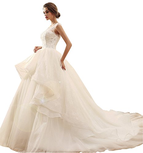 Hochzeit - O-neck Sequins Wedding Dress with Detachable Tail Skirt