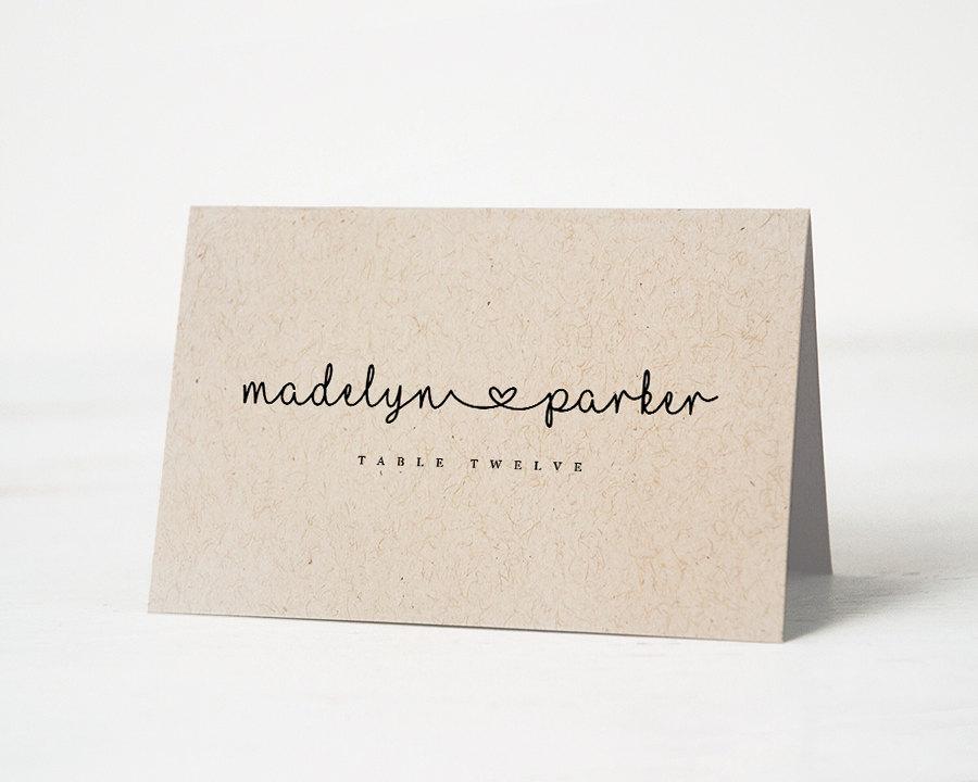 printed place cards wedding