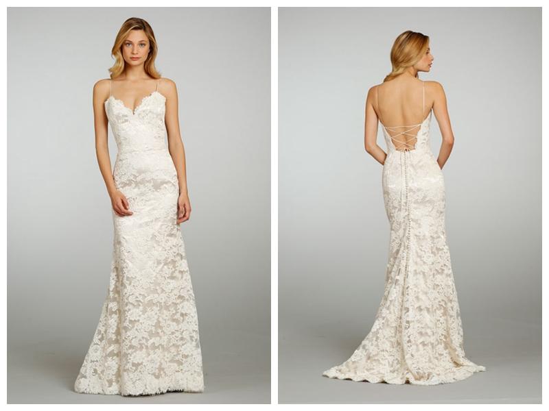 Wedding - Straps A-line Sweetheart Lace Wedding Dress with Lace-up Back