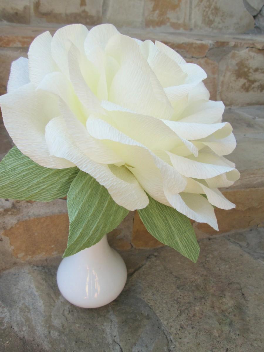 زفاف - Giant Paper Flower/Giant Paper Rose/Wedding Decoration/ Wedding Bouquets/ Table Flower Decoration/ Ivory Rose