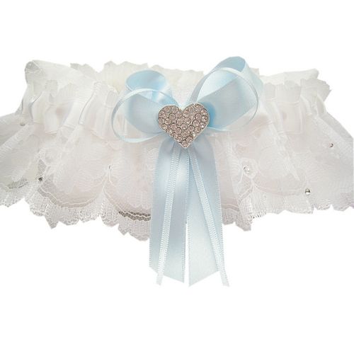 Mariage - Beau Blue Bow Wedding Garter (dh)