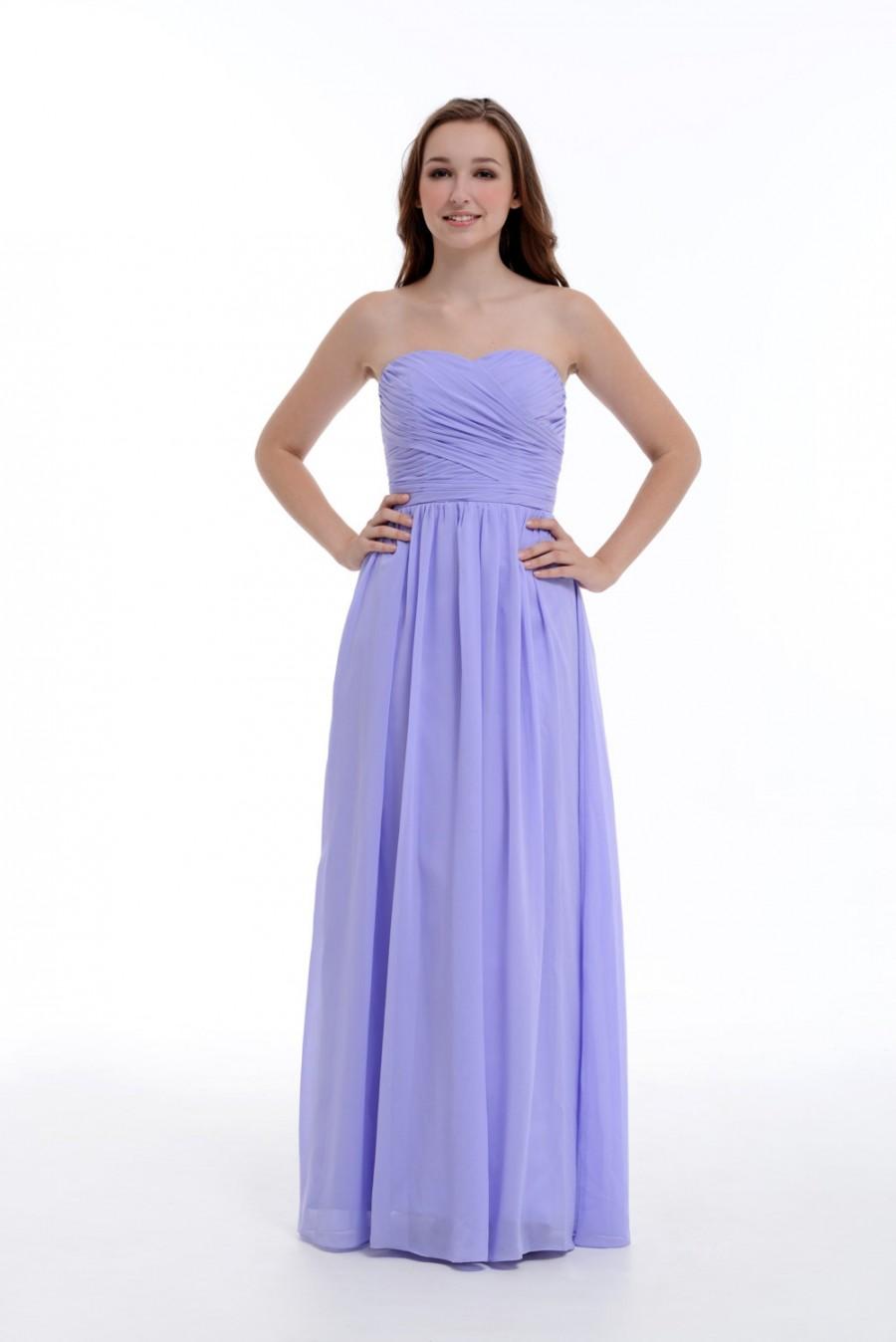 Свадьба - Empire Sweetheart Floor-Length Lavender Chiffon Bridesmaid Dress/Homecoming Dress/Prom Dress With Ruffle