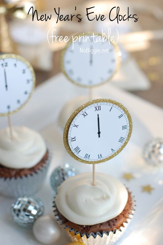Hochzeit - New Year's Eve Midnight Clock Printable