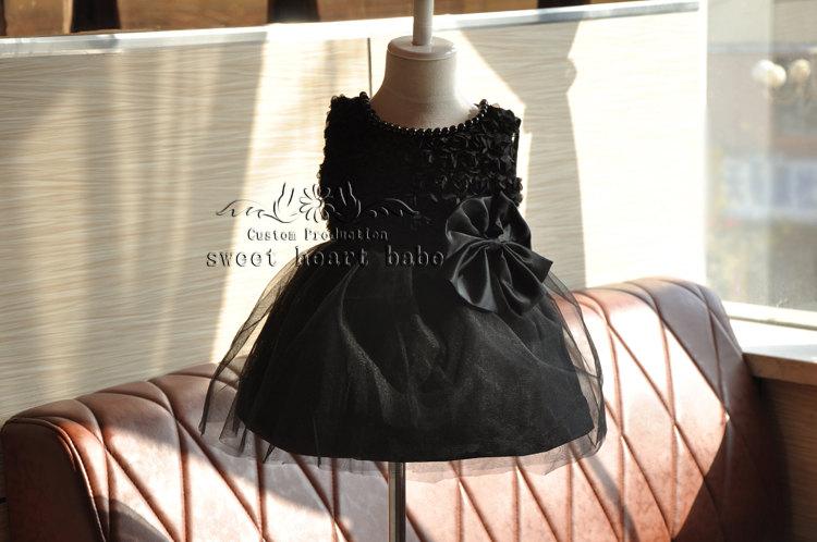 Mariage - Flower Girl Dress -Black tutu flower girl dress -party dress -black flower girl dress - Baby tutu  Dress -  tulle Flower girl Dress -sw03