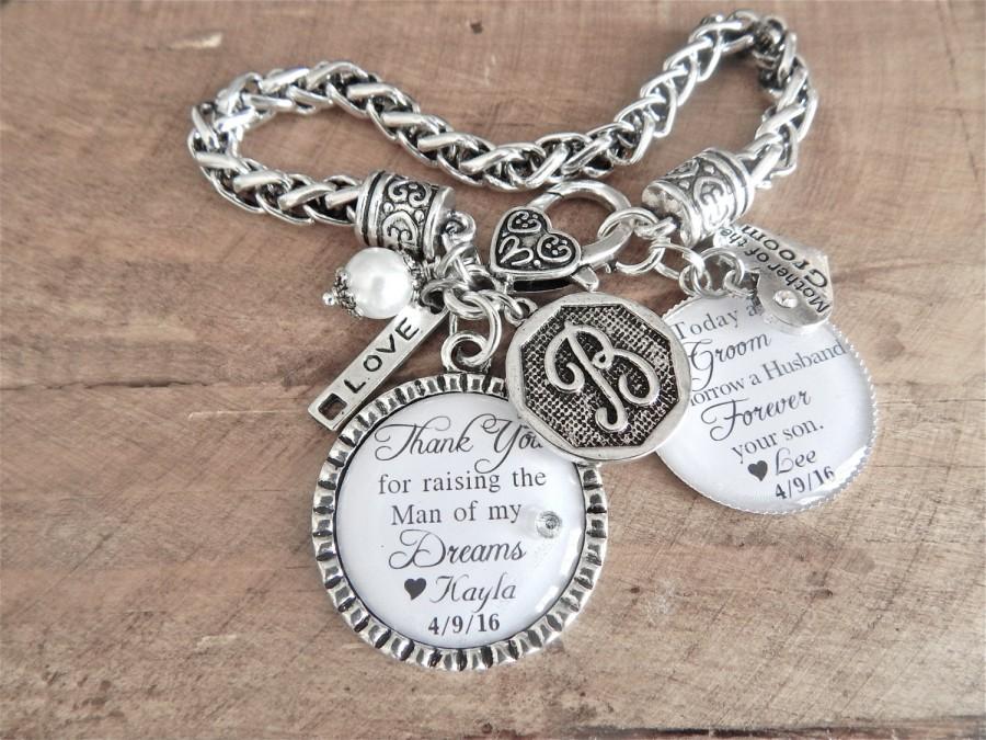 Mariage - Gift for Mother of the Groom, Mother of the Groom BRACELET, Mother in law Gift, Mother Wedding KEEPSAKE, Thank you for raising man of dreams