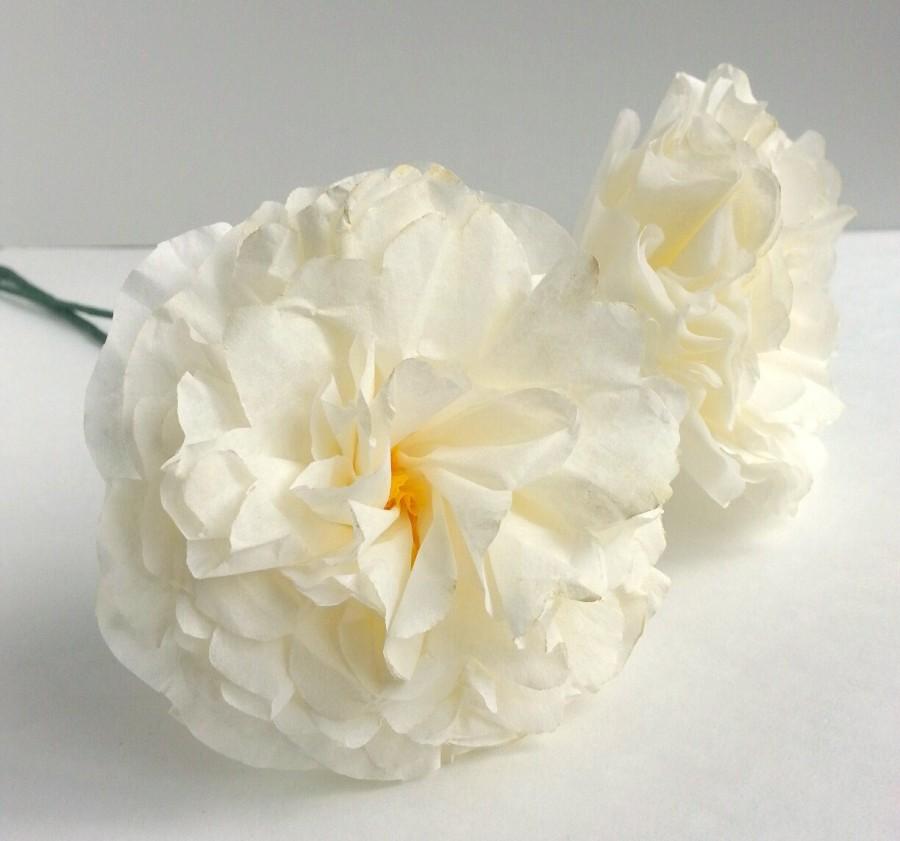 Wedding - Individual Light Ivory Ombre Peony Rose Paper Flowers-Weddings,Paper Flower Bouquet,Bridesmaid, Shower Centerpiece,Baby Shower,Cake Topper