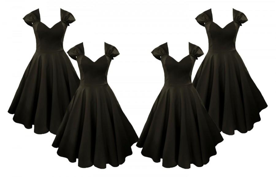 Hochzeit - Elizabeth Stone, 50s Syle, 'Vivien'  Bridesmaids Dresses in Black.